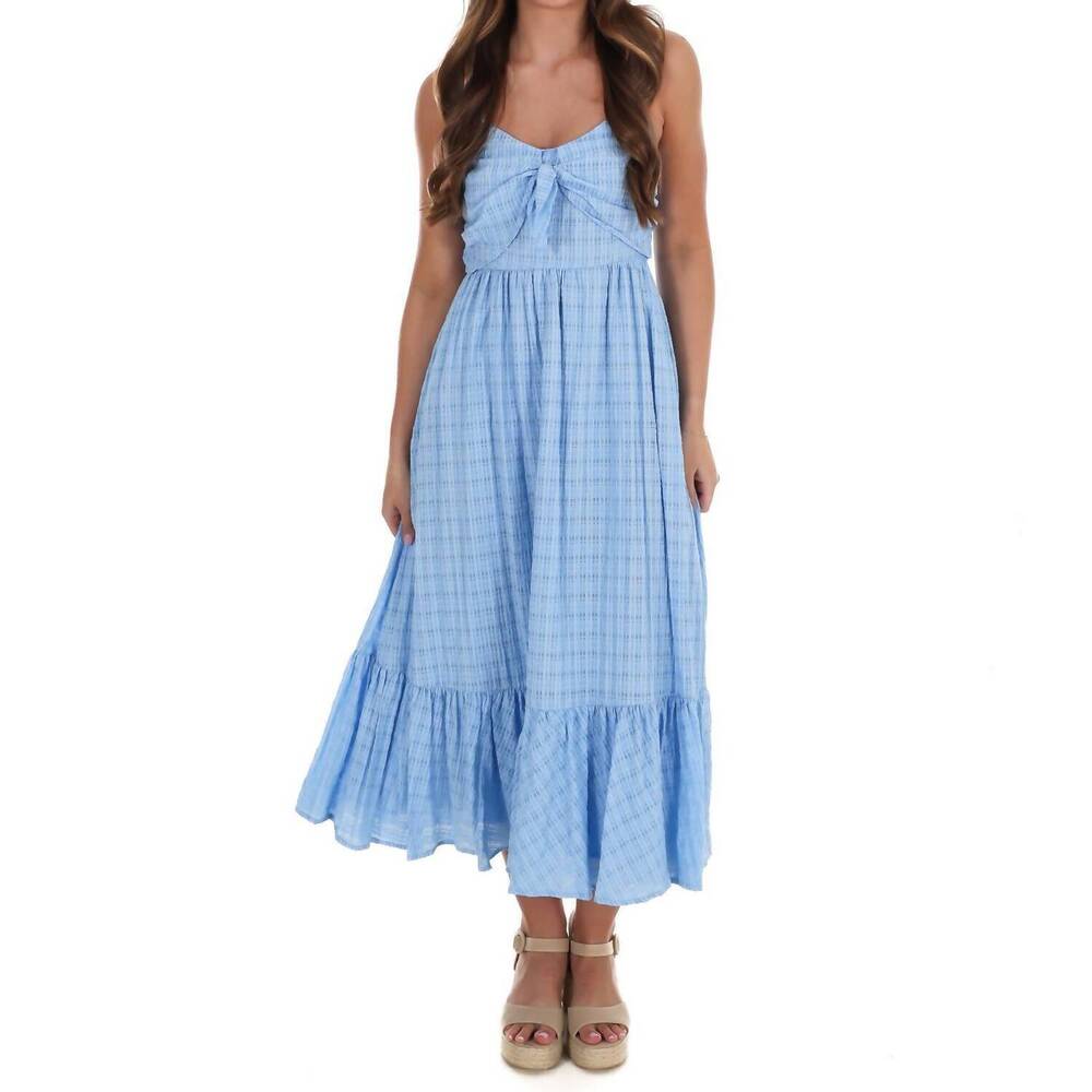NEW IN FEBRUARY better mood textured flare dress in powder blue - Picture 3 of 5